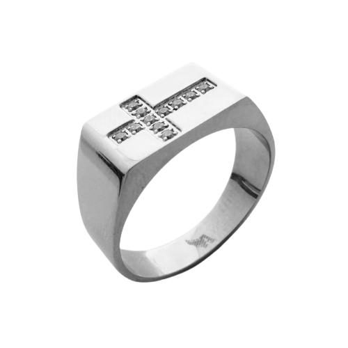 ANEL ZIRCÔNIA FORMATO CRUZ AÇO