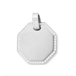 PINGENTE PERSONALIZAÇÃO OCTÓGONO COM ZIRCÔNIA L